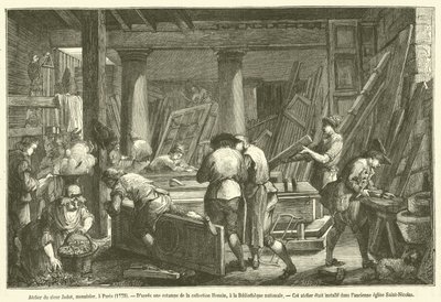 Atelier du sieur Jadot, menuisier, a Paris von French School