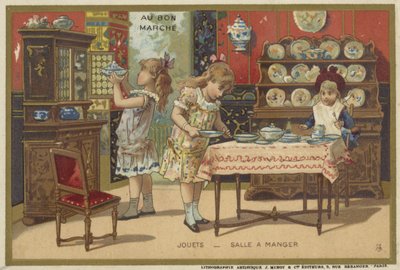 Au Bon Marché-Karten mit Kinderspielen von French School