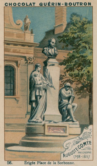 Auguste Comte, Philosoph, 1798-1857, errichtet am Place de la Sorbonne von French School