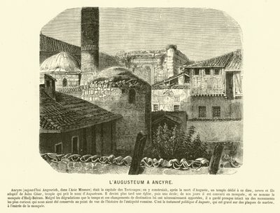 Augusteum, Tempel des Augustus und Rom, Ankara, Türkei (Gravur) von French School