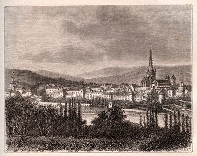 Autun - Département Saone-et-Loire - Gravur in „La France illustree: Geographie, Geschichte, statistische Verwaltung“ von V.A. Malt-Brown. 1884 von French School