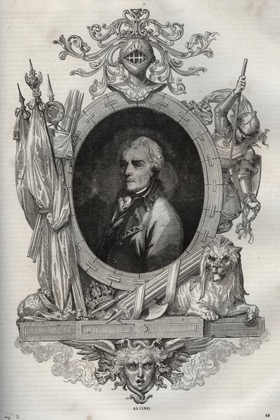 Baron Joseph Alvinczi (Alvinczy von Borberek) (1735-1810) österreichischer General - Neue Nationale Enzyklopädie von Maurice La Charest - 1870 von French School