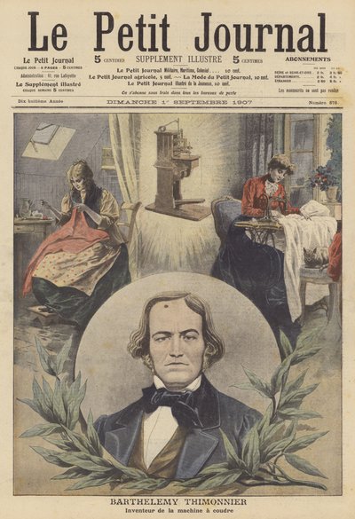 Barthelemy Thimonnier, französischer Erfinder der Nähmaschine von French School