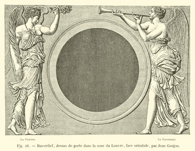 Basrelief, Türsturz im Hof des Louvre, Ostseite, von Jean Goujon von French School