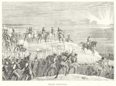 Schlacht von Austerlitz (Gravur) von French School