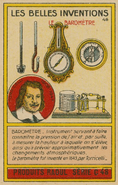 Karte der schönen Erfindungen, Barometer von French School
