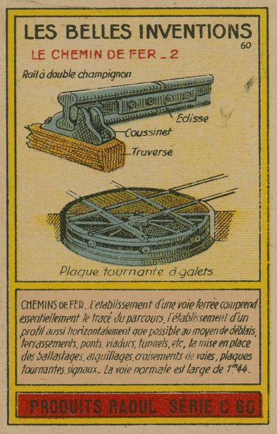 Schöne Erfindungen Karte, Eisenbahnlinien von French School