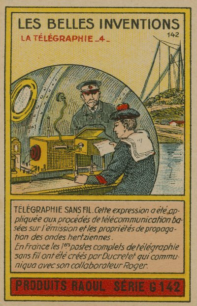 Karte der schönen Erfindungen, Telegrafie von French School