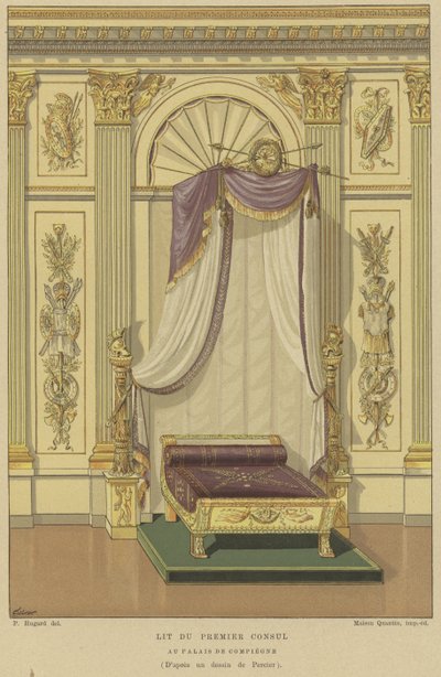 Bett von Napoleon Bonaparte als Erster Konsul, Schloss Compiegne, Frankreich von French School