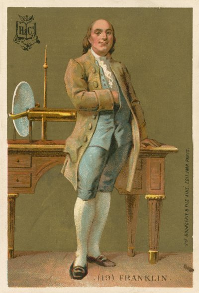 Benjamin Franklin, amerikanischer Wissenschaftler, Erfinder und Politiker von French School