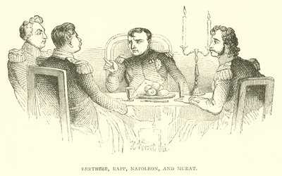 Berthier, Rapp, Napoleon und Murat (Gravur) von French School