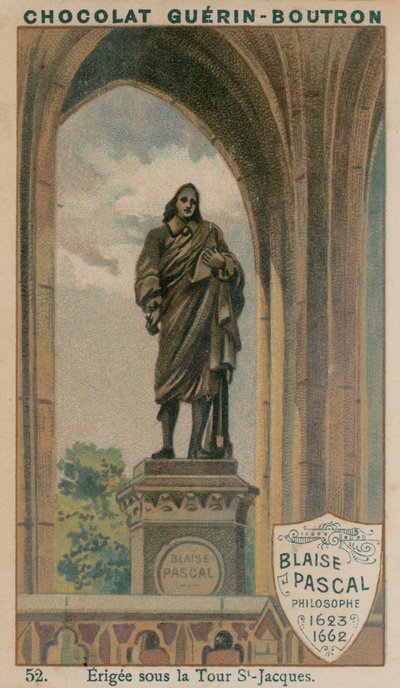 Blaise Pascal, Philosoph, 1623-1662, errichtet unter dem Turm St-Jacques von French School