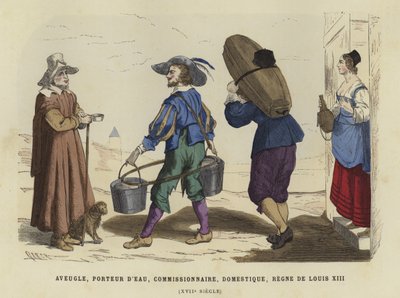 Blinder Mann, Wasserträger, Kommissionär und Hausdiener, Zeit von Ludwig XIII. von Frankreich, 17. Jahrhundert von French School