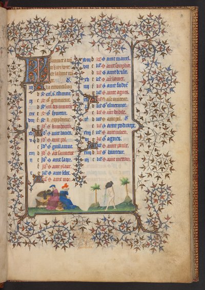 Stundenbuch, Add MS 32454 f.2r, Frankreich von French School