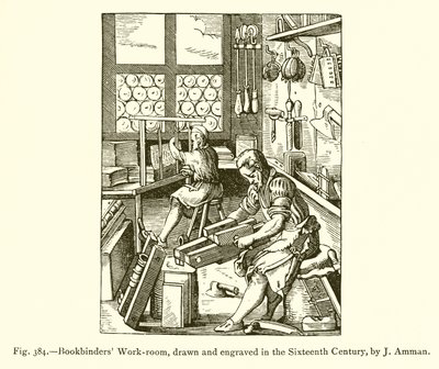Arbeitsraum der Buchbinder von French School