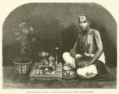 Brahmane beim Gebet von French School