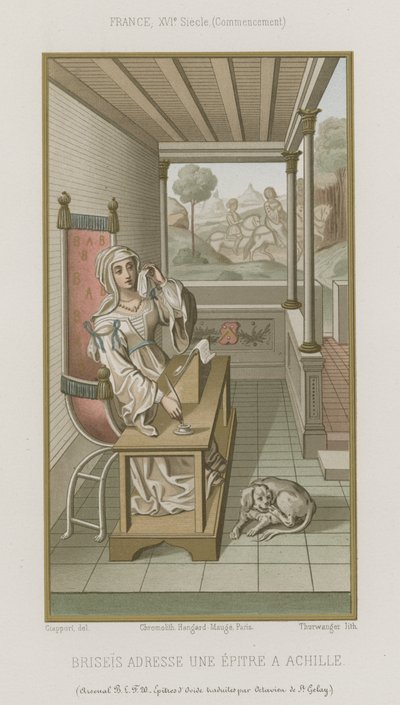 Briseis sendet einen Brief an Achilles von French School