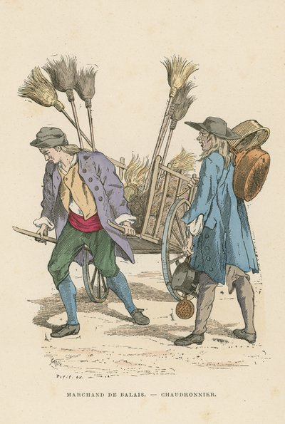 Bürstenverkäufer und Kupferschmied von French School