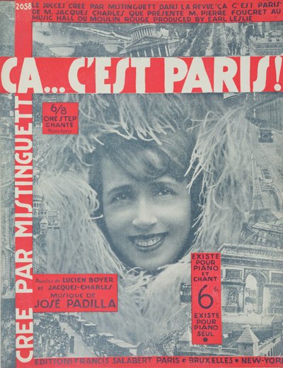 Ca...Cest Paris, Titelblatt des Liedes von Mistinguett, veröffentlicht von Editions Salabert in Paris, 1926 von French School