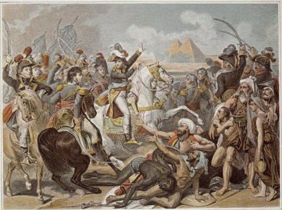 Feldzug (Expedition) von Ägypten (1798-1801): Napoleon bei der Schlacht der Pyramiden (21. Juli) von French School