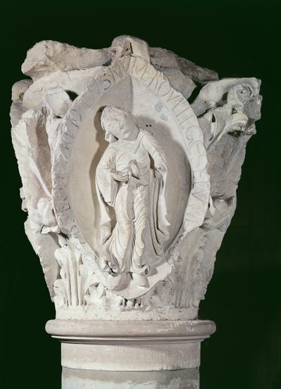 Kapitel, das den zweiten Schlüssel des Gregorianischen Gesangs darstellt, ca. 1095 von French School