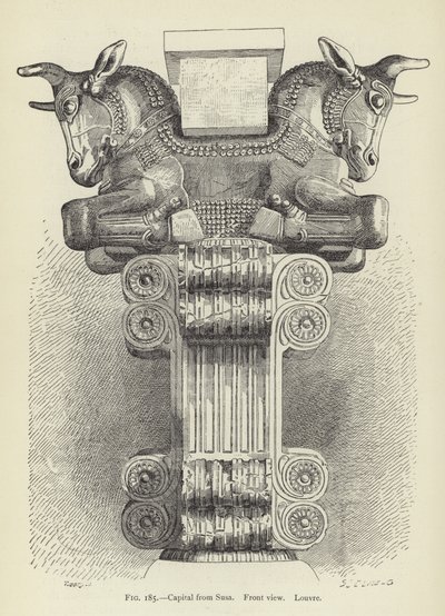 Kapitell aus Susa, Vorderansicht, Louvre von French School
