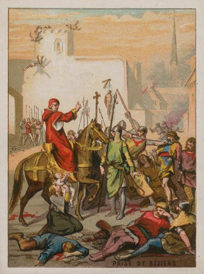 Eroberung von Beziers durch die Kreuzfahrer 1209 von French School