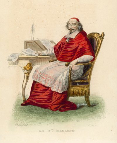 Kardinal Mazarin (kolorierte Gravur) von French School