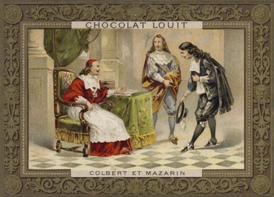 Kardinal Mazarin und Jean-Baptiste Colbert, französische Staatsmänner, 17. Jahrhundert von French School