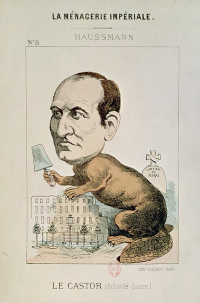 Karikatur von Baron Georges Eugene Haussmann (1809-91) als Biber, aus 