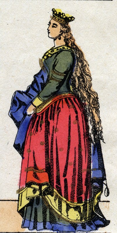 Karolingische Dynastie: Porträt von Judith von Bayern, Königin der Franken, Ehefrau von Ludwig I. dem Frommen von French School