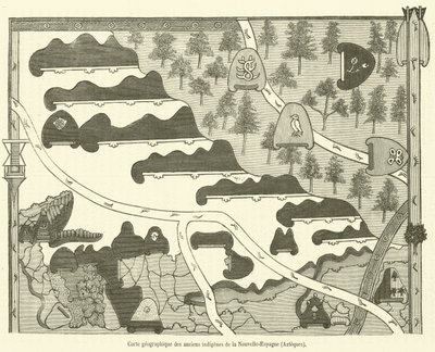 Geografische Karte der alten Eingeborenen von Neuspanien, Azteken von French School