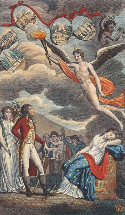 Karikatur des Staatsstreichs vom 18. Brumaire, 9. November 1799 von French School