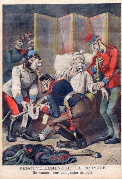 Karikatur der Dreierallianz von Deutschland, Österreich und Italien, aus 