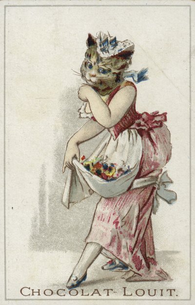 Katze im Kleid von French School