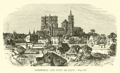 Kathedrale und Stadt von Laon von French School