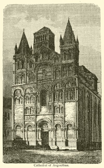 Kathedrale von Angoulême (Gravur) von French School