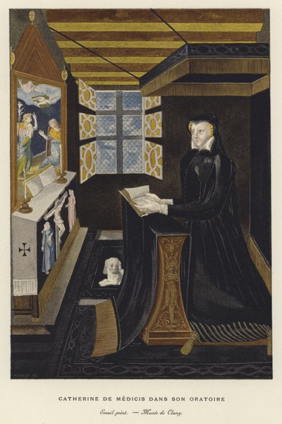 Catherine de Medici in ihrem Oratorium von French School
