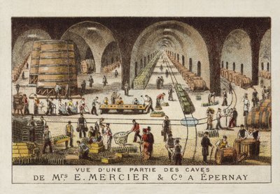 Champagnerkeller von E Mercier & Co, Epernay, Frankreich von French School
