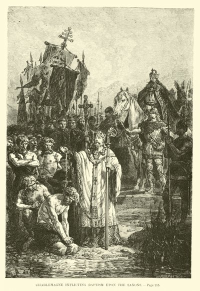 Karl der Große zwingt die Sachsen zur Taufe von French School