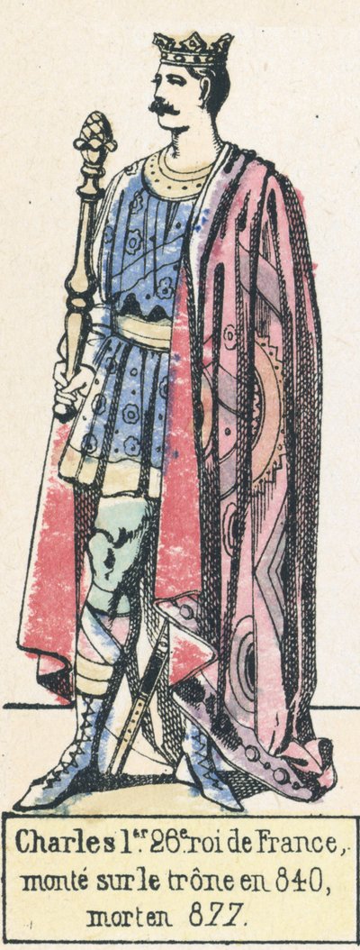 Karl I., 26. König von Frankreich, bestieg den Thron 840, gestorben 877 von French School