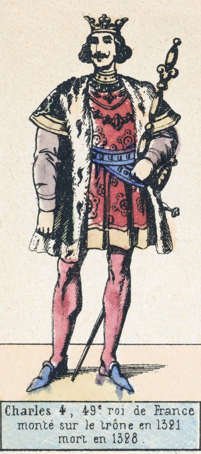 Karl IV., 49. König von Frankreich, bestieg den Thron 1321, gestorben 1328 von French School