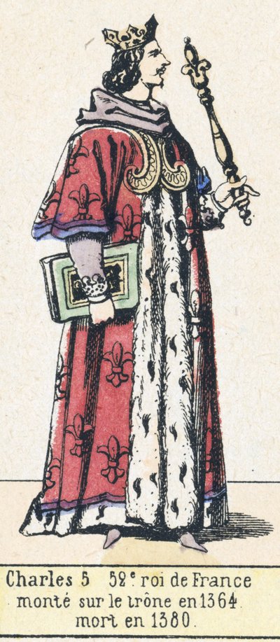 Karl V., 52. König von Frankreich, bestieg den Thron 1364, gestorben 1380 von French School