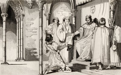 Karl IV. (1294-1328) der Schöne erhält eine Bitte am Hof, aus 
