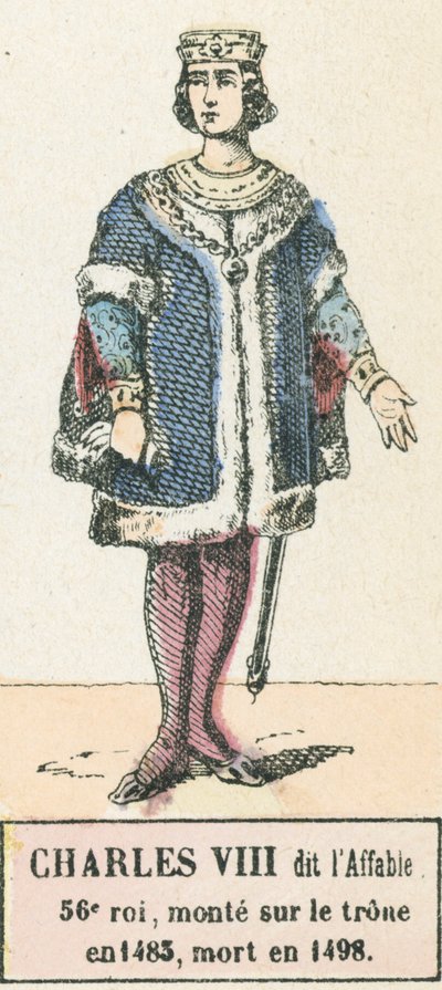 Karl VIII. genannt der Freundliche, 56. König, bestieg den Thron 1483, gestorben 1498 von French School