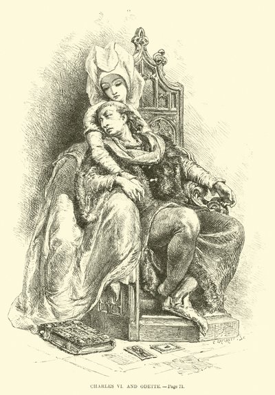 Karl VI und Odette von French School