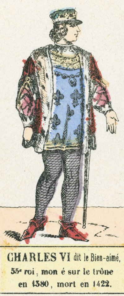 Karl VI., genannt der Geliebte, 53. König, bestieg den Thron 1380, starb 1422 von French School