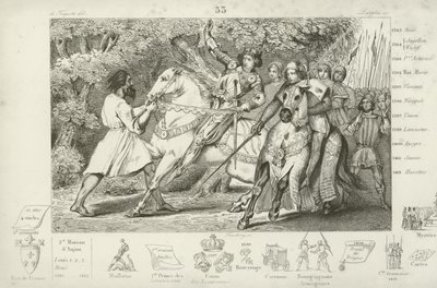Karl VI. von Frankreich wird vor einem Hinterhalt im Wald bei Angers gewarnt, 1392 von French School