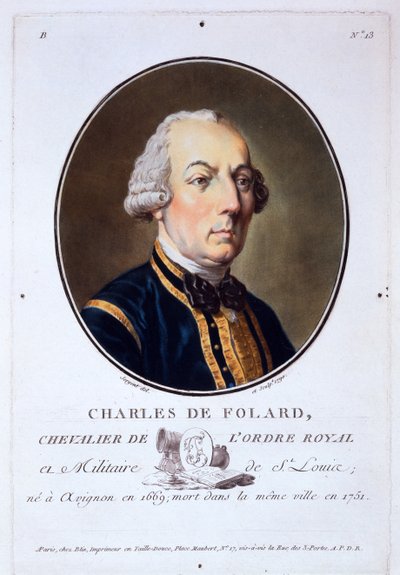 Charles de Folard, aus Portraits des grands hommes, femmes illustres, et sujets memorables de France, veröffentlicht 1787-92 von French School