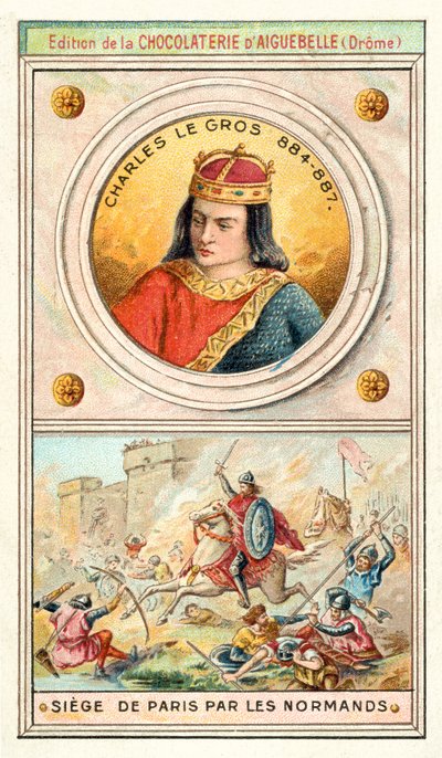 Karl der Dicke und die Belagerung von Paris durch die Wikinger, 885-886 von French School